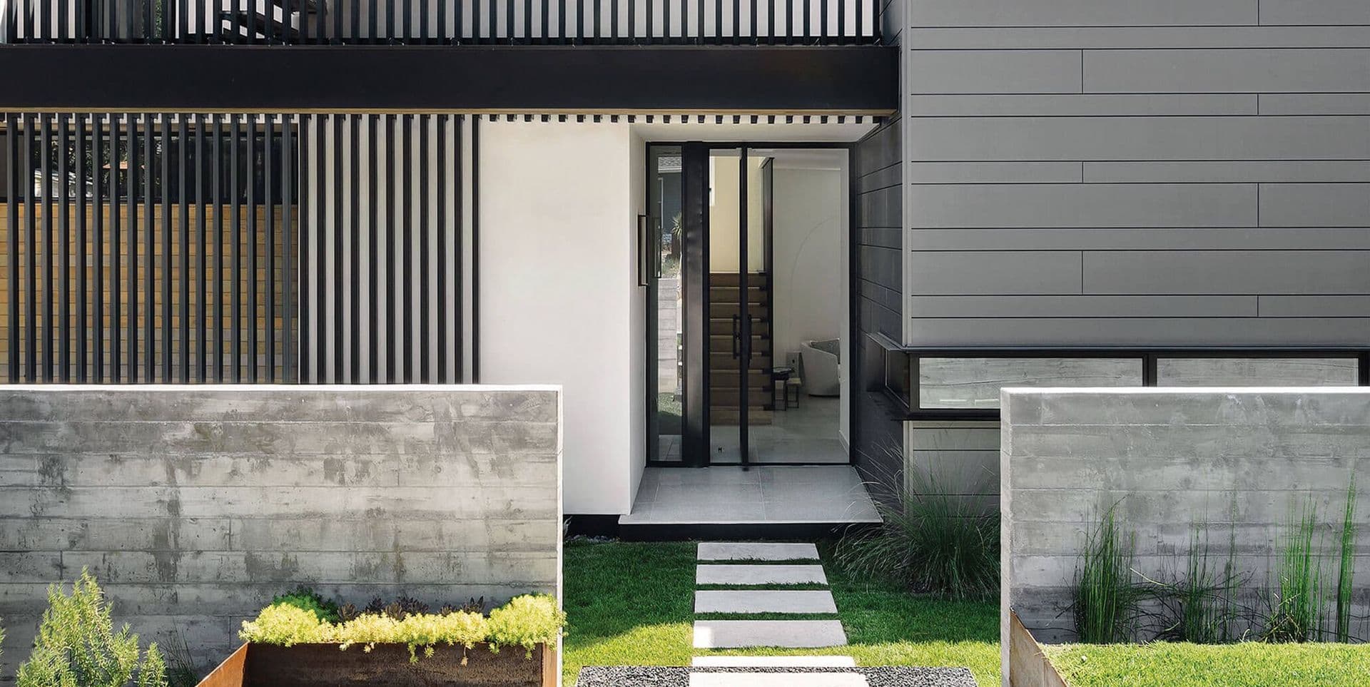 A modern home entrance